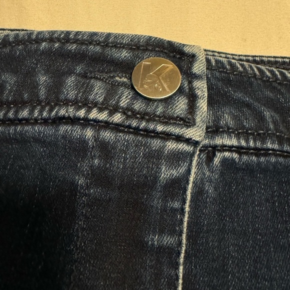 Karl Lagerfeld Paris Lace-Up Braided Stretchy Denim Mini Denim Skirt Sz 10 Y2K - Picture 6 of 13